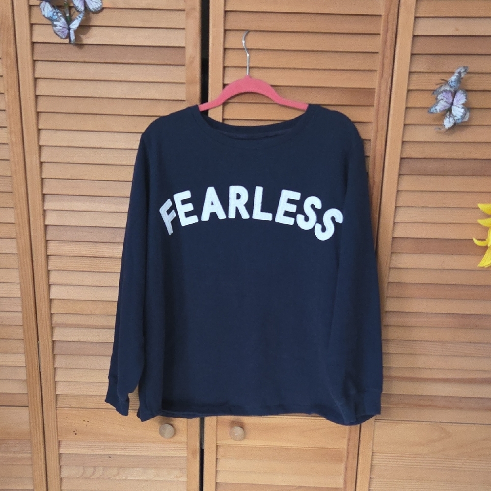 Simply Be Navy "Fearless" Sweatshirt